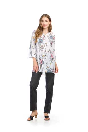 PT-16138 - FLORAL CRINKLE PINTUCK BLOUSE - Colors: AS SHOWN - Available Sizes:XS-XXL - Catalog Page:61 
